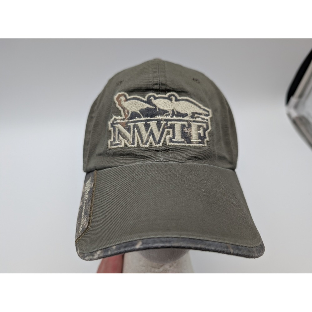 NWTF National Wild Turkey Federation Hat Olive Green Camo Adjustable Ball Cap